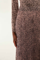 Pink Baby Leopard Pleated Maxi Skirt - FARM Rio BABY LEOPARD PINK