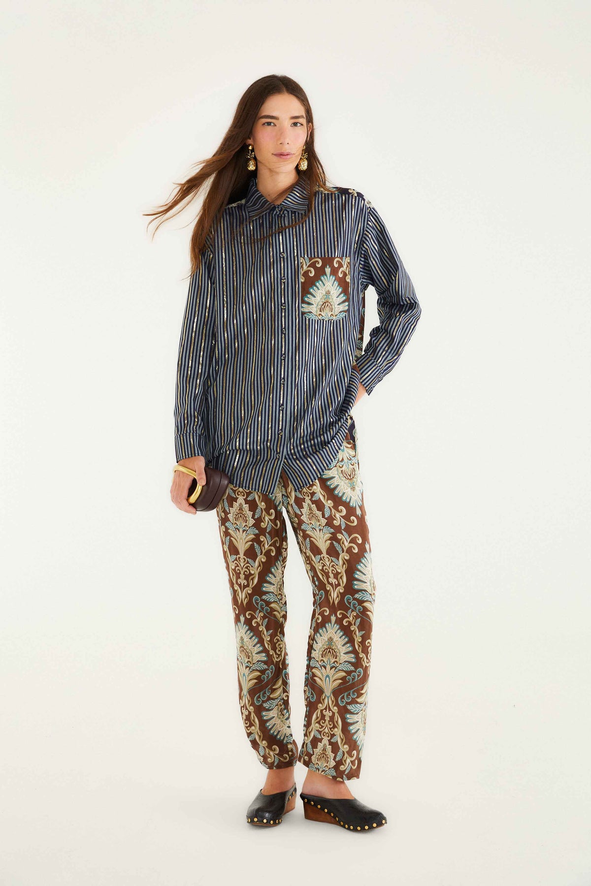 Brown Wonderful Arabesque Pants - FARM Rio WONDERFUL ARABESQUE BROWN