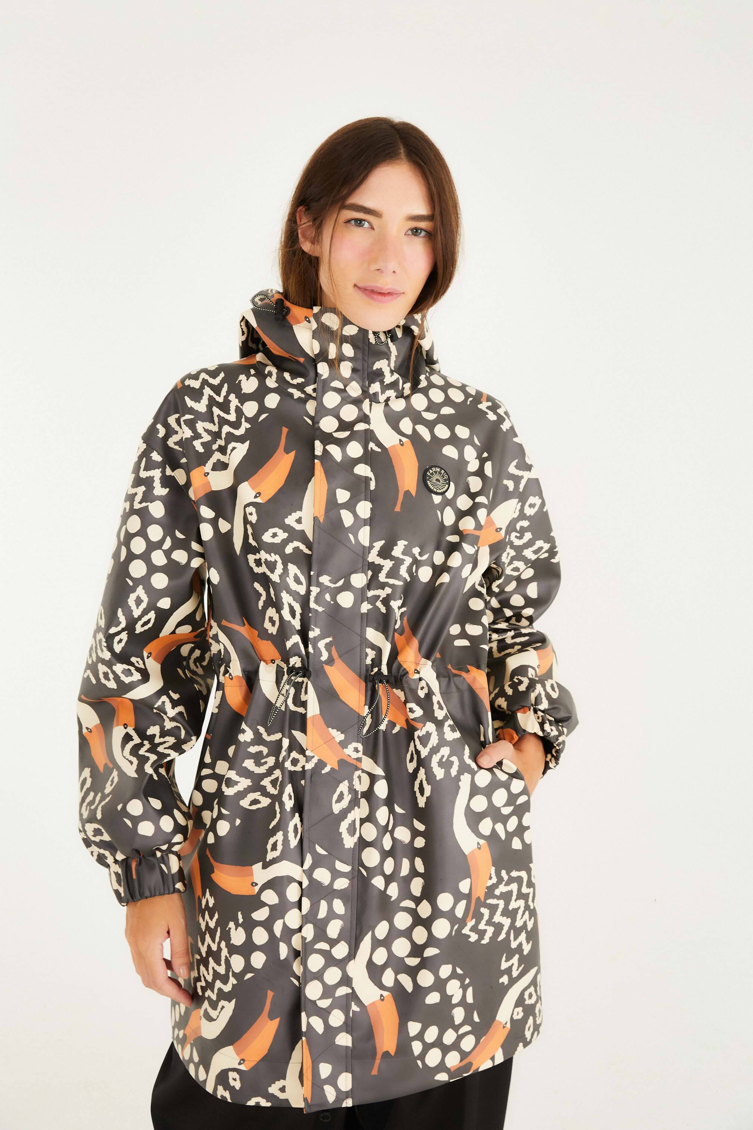 Black Tucanismo Raincoat - FARM Rio TUCANISSIMO BLACK
