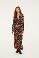 Black Lili Long Sleeve Maxi Dress - FARM Rio LILI BLACK