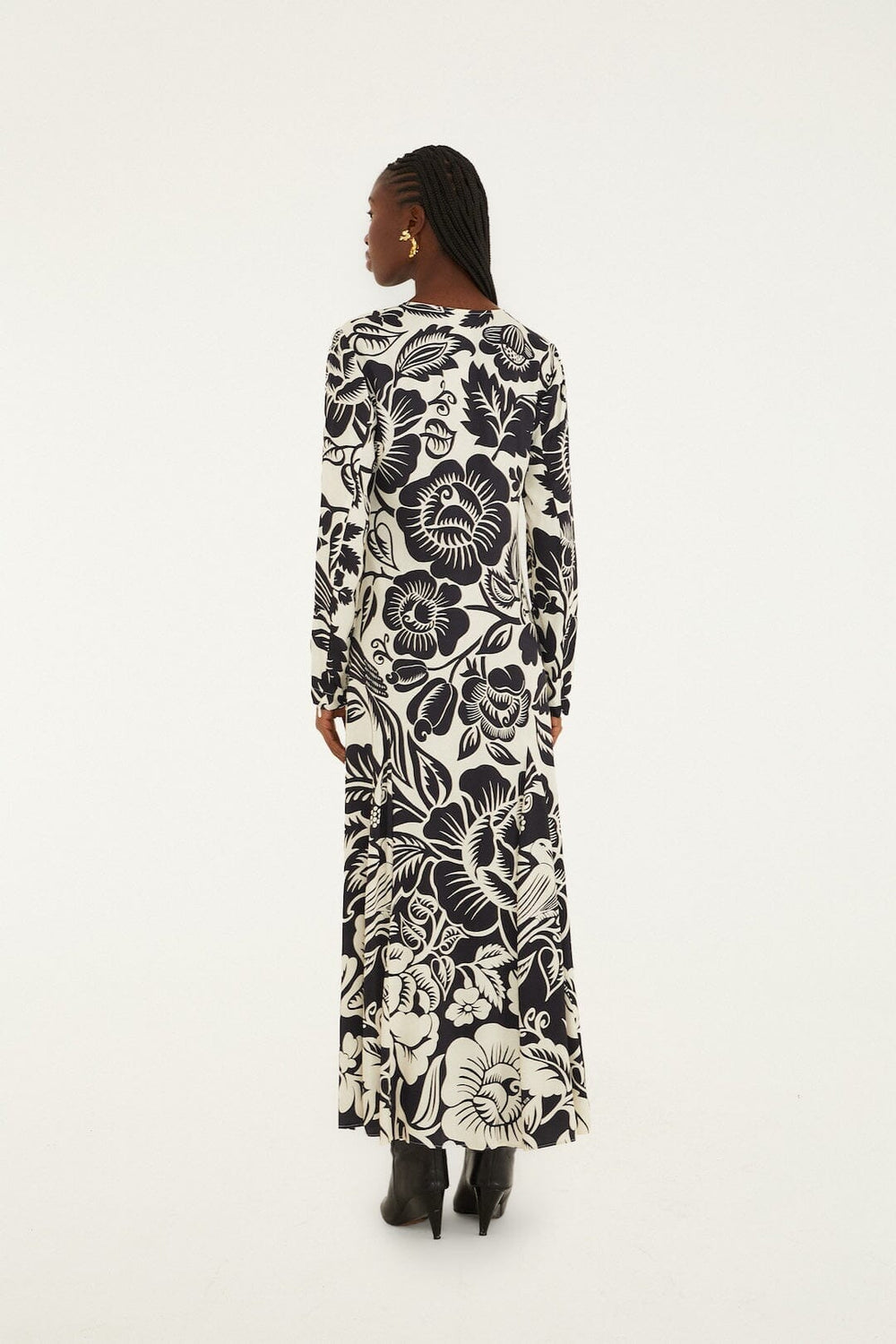 Off-White Cashews And Birds Lenzing Ecovero Viscose Maxi Dress - FARM Rio CASHEWS AND BIRDS WINTER WHITE