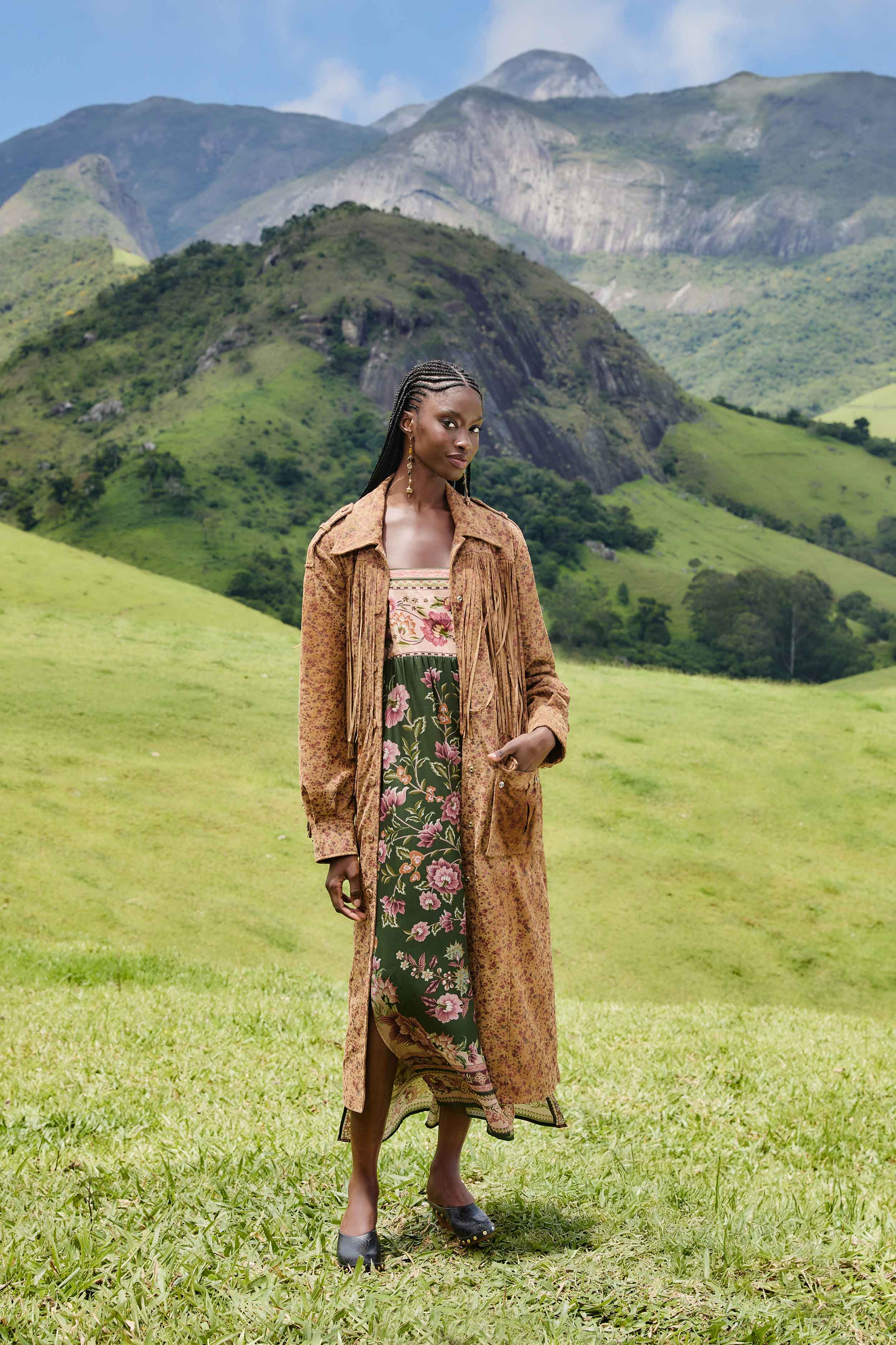 Green Flowering Garden Tree Sleveeless Midi Dress - FARM Rio FLOWERING GARDEN TREE GREEN