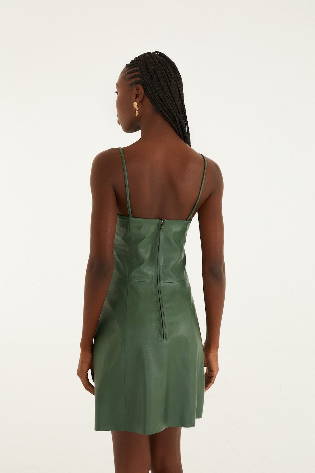 Green 3d Flower Leather Mini Dress - FARM Rio GREEN