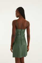 Green 3d Flower Leather Mini Dress - FARM Rio GREEN