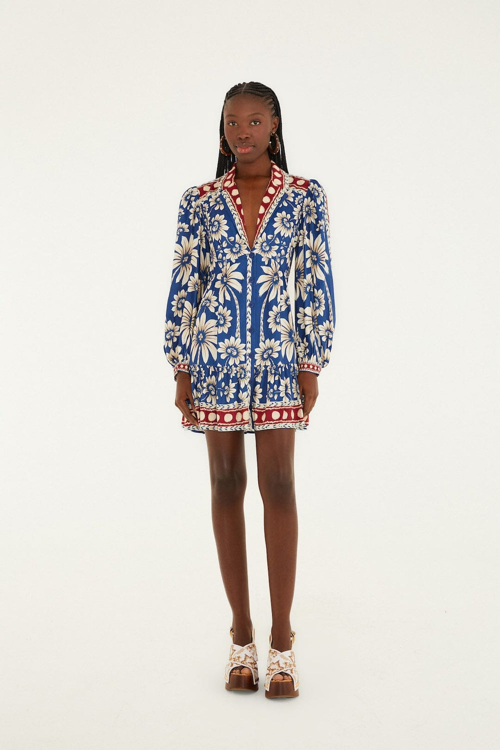Blue Luna Lenzing Ecovero Viscose Mini Dress - FARM Rio LUNA BLUE