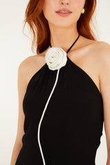 Black And White Flower Sleeveless Mini Dress - FARM Rio BLACK
