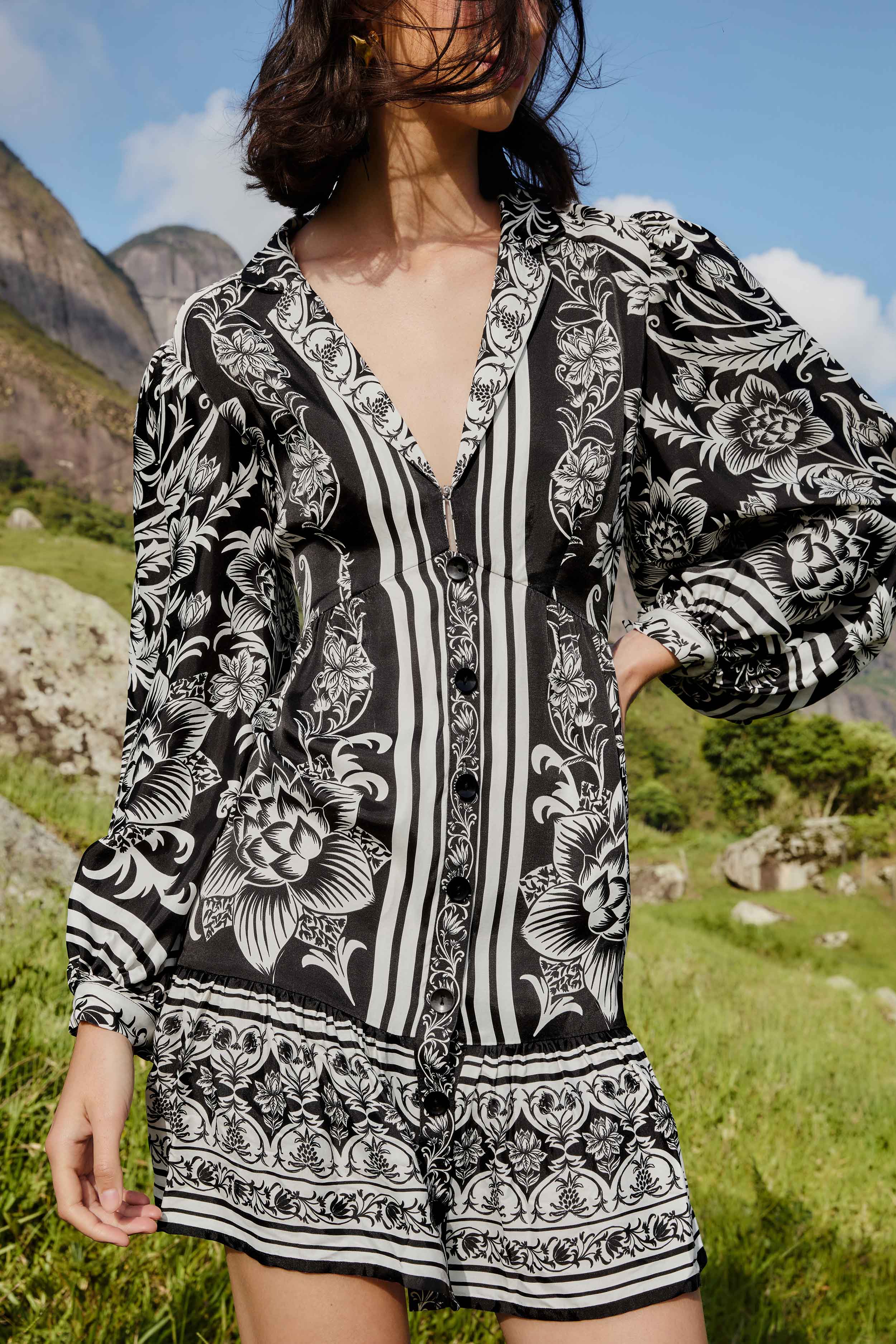 Lisbon Black Mini Dress - FARM Rio LISBON BLACK