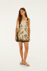 Sand Nature Square Neck Mini Dress - FARM Rio NATURE SAND
