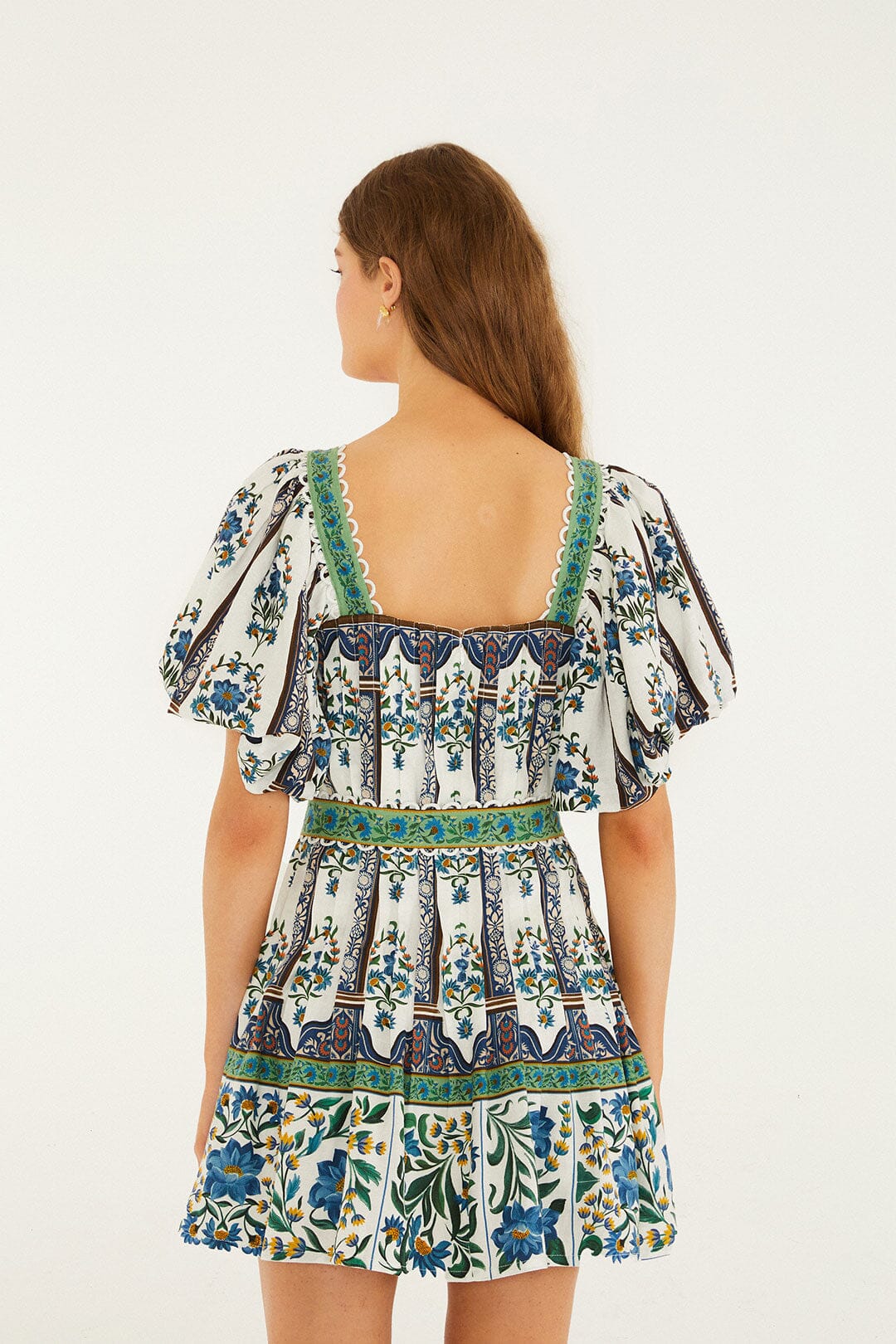 Off-White Manoela Belted Lenzing Ecovero Euroflax Mini Dress - FARM Rio MANOELA OFF-WHITE