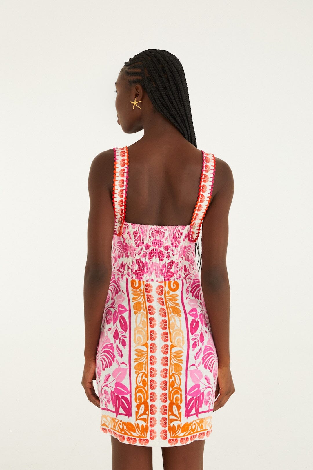 Off-White Santorini Crochet Euroflax Premium Linen Mini Dress - FARM Rio SANTORINI OFF-WHITE