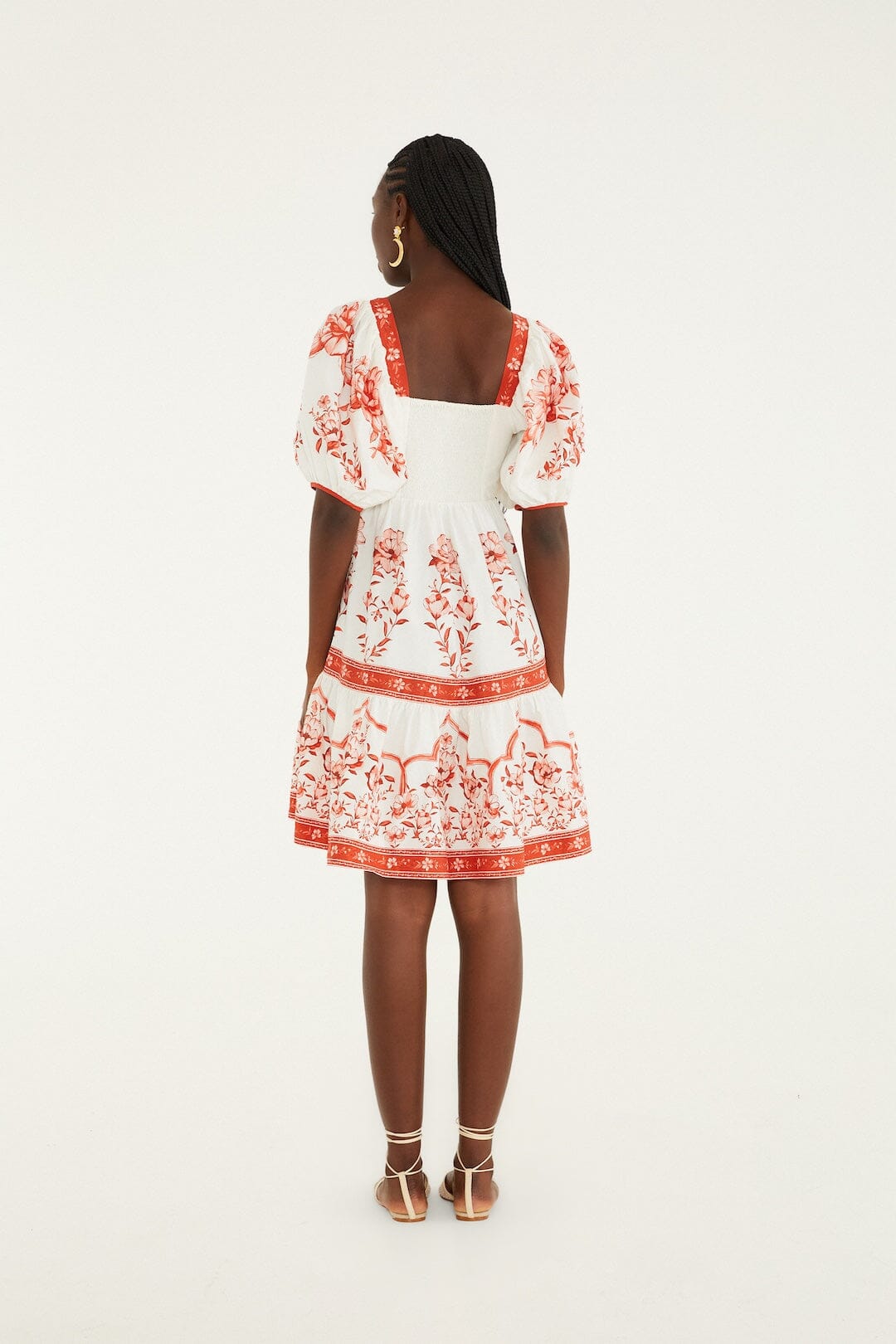 Red Porcelain Garden Organic Cotton Mini Dress - FARM Rio PORCELAIN GARDEN RED