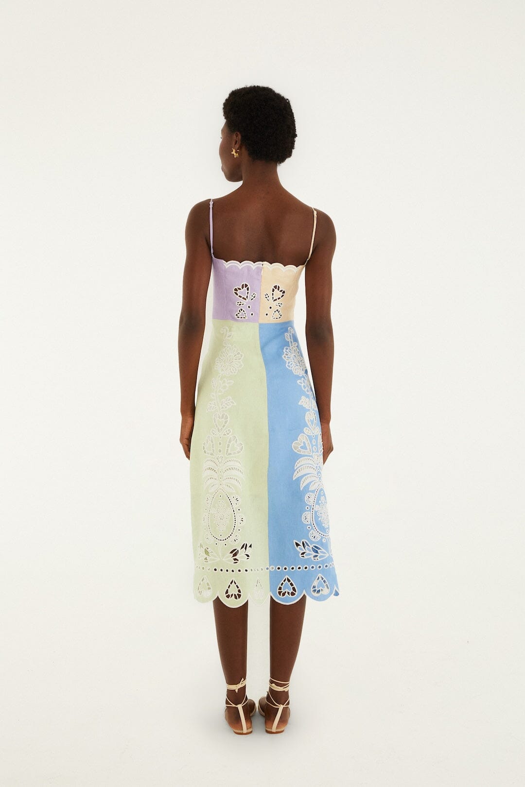 Multicolor Embroidered Euroflax Premium Linen Midi Dress - FARM Rio MULTI