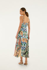 Light Blue Floral Delhi Sleeveless Maxi Dress - FARM Rio FLORAL DELHI LIGHT BLUE