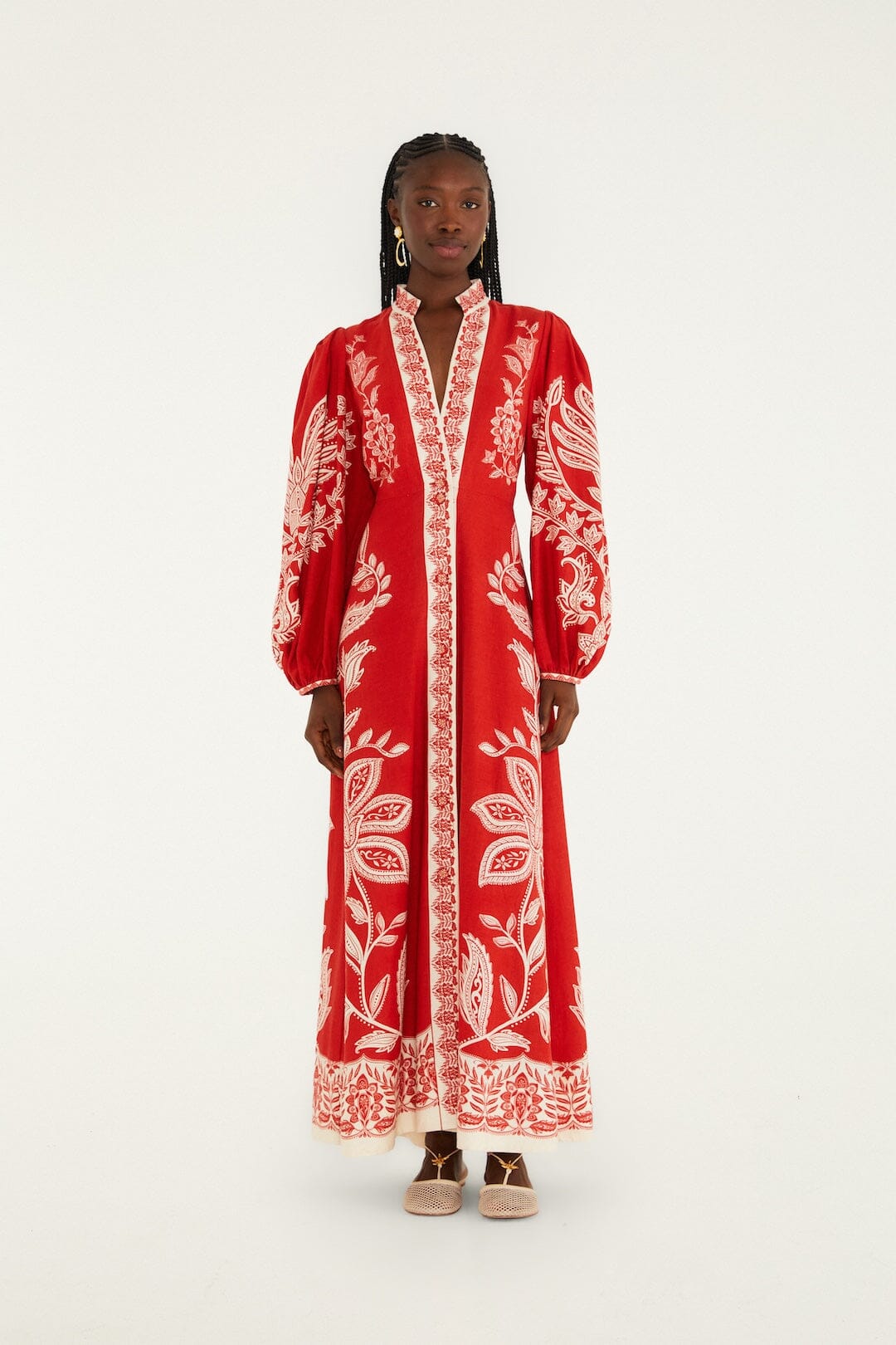 Red Miranda Lenzing Ecovero Euroflax Maxi Dress - FARM Rio MIRANDA RED