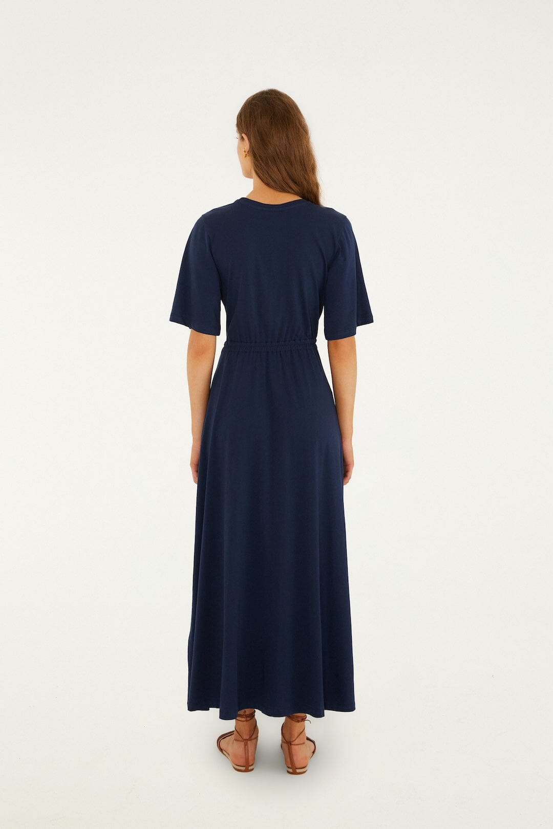 Dark Blue Cut-Out Short Sleeve Maxi Dress - FARM Rio DARK BLUE