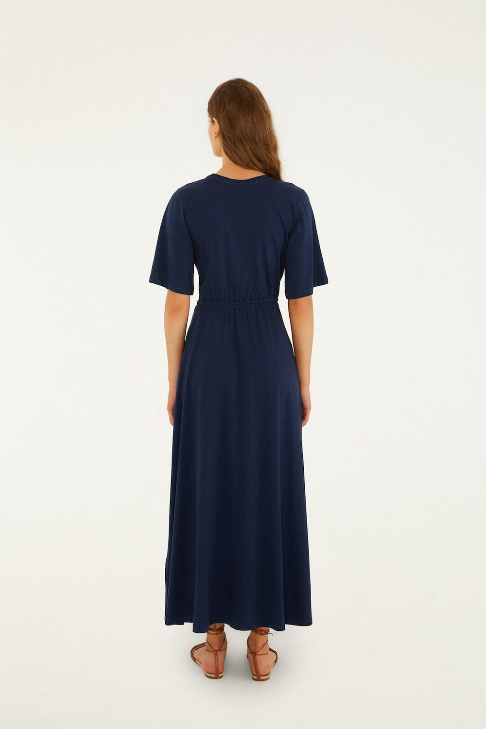 Dark Blue Cut-Out Short Sleeve Maxi Dress - FARM Rio DARK BLUE