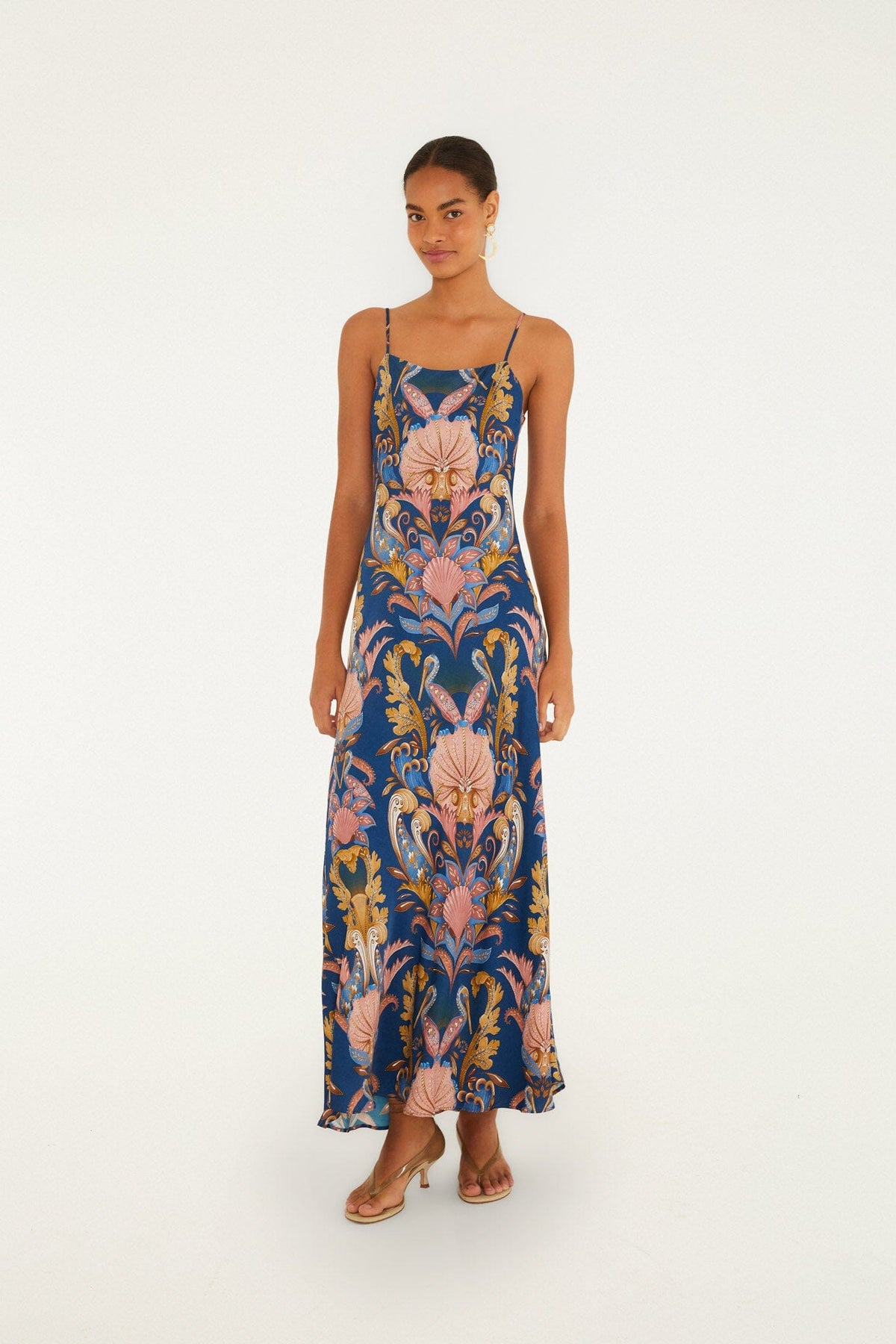 Sea Garden Maxi Dress - FARM Rio SEA GARDEN NAVY BLUE