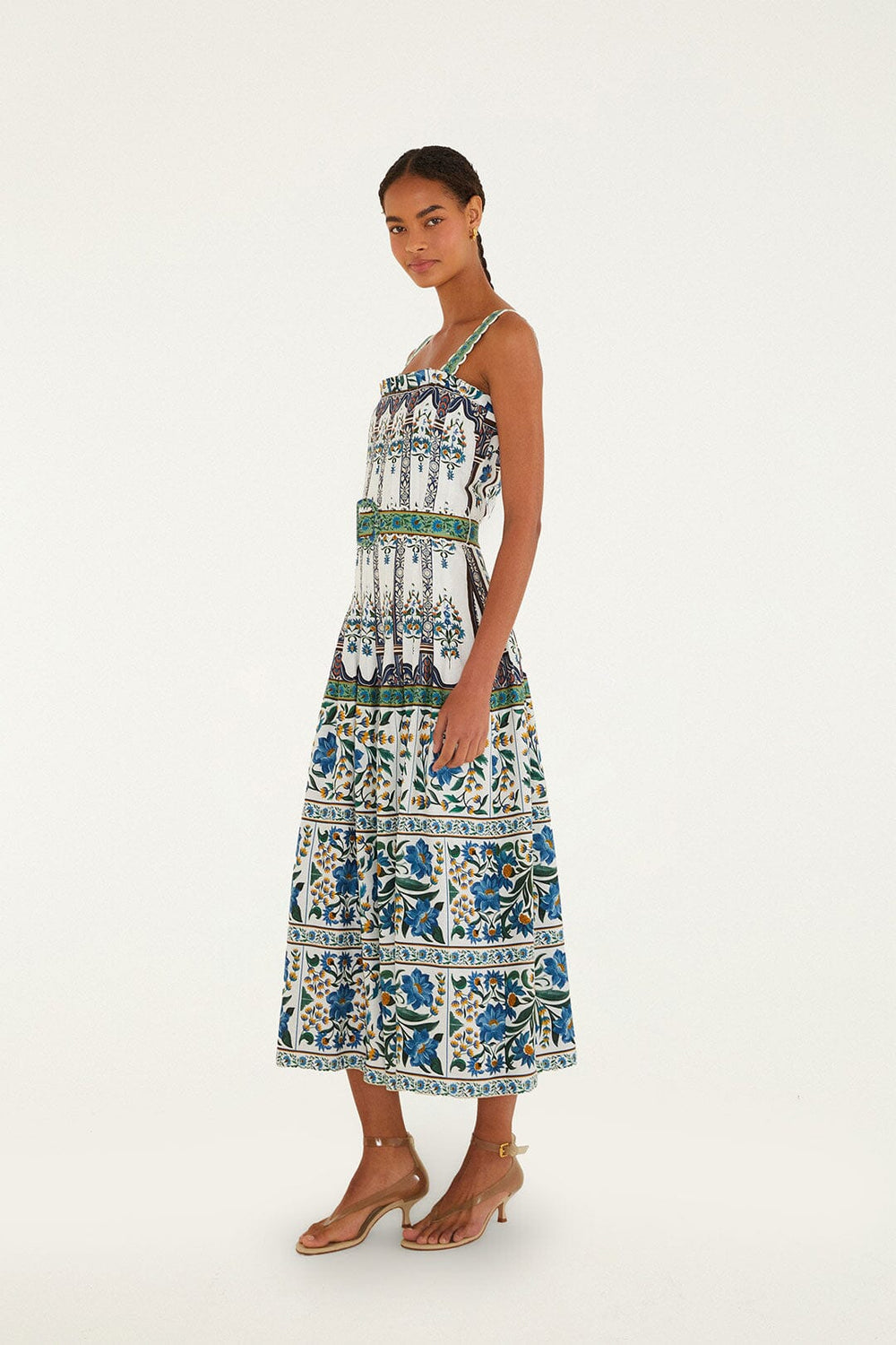 Off-White Manoela Belted Lenzing Ecovero Euroflax Maxi Dress - FARM Rio MANOELA OFF-WHITE