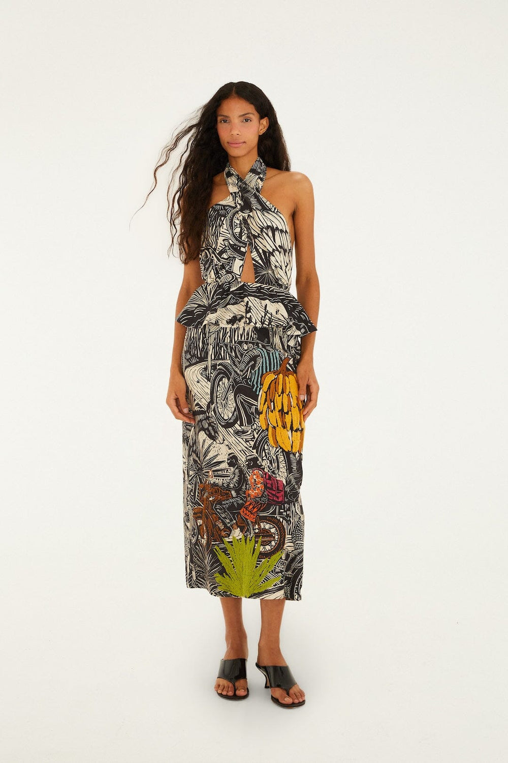 Ruta Beige Embroidered Lenzing Ecovero Euroflax Maxi Dress - FARM Rio RUTA BEIGE