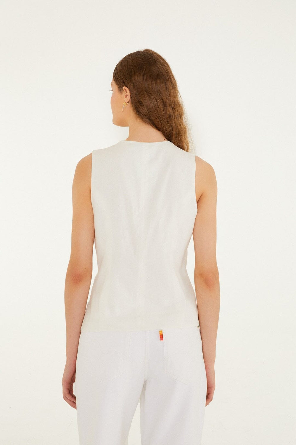 Off-White Embroidered Lenzing Ecovero Euroflax Blouse - FARM Rio OFF-WHITE