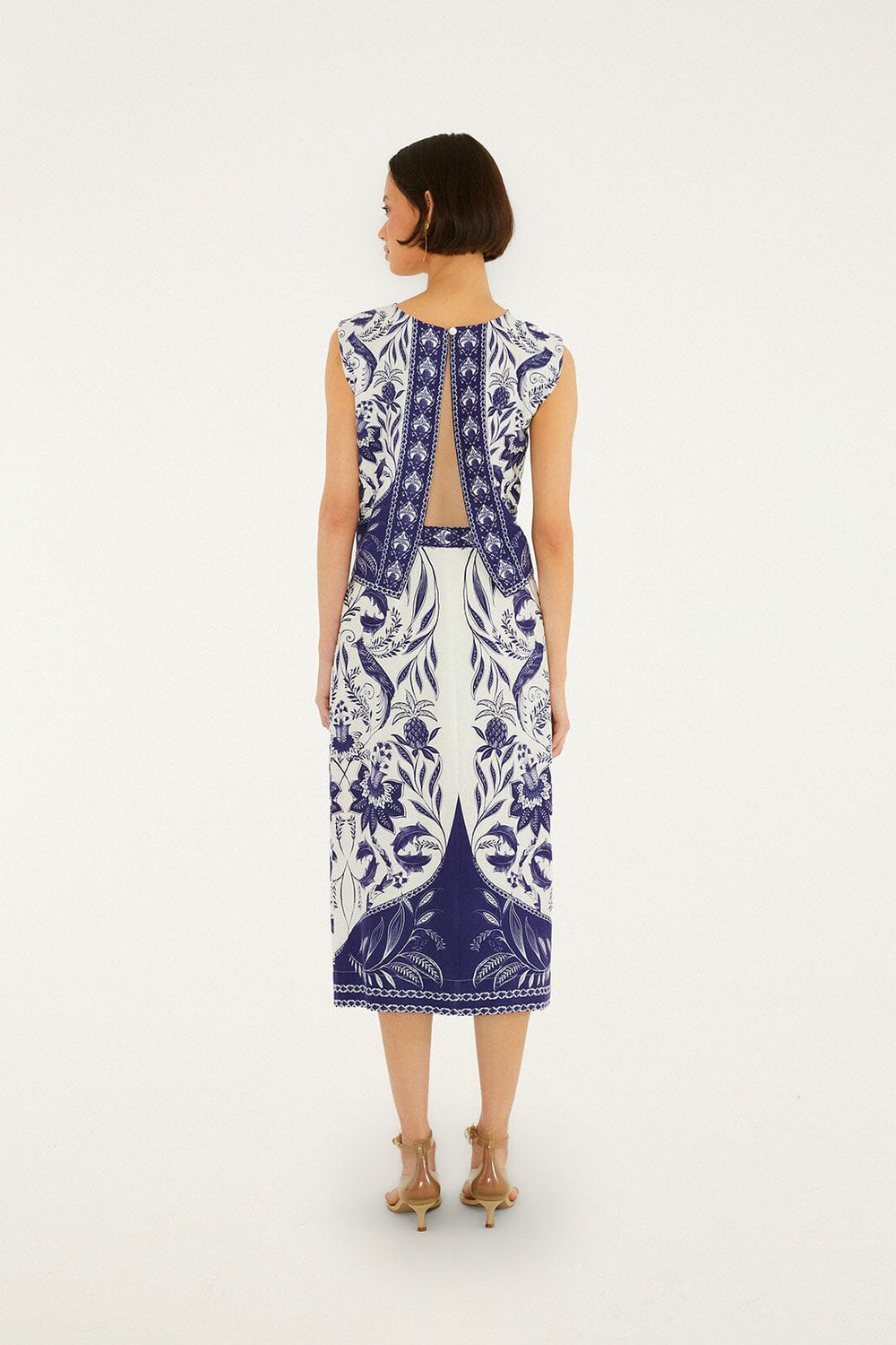 Off-White Nina Lenzing Ecovero Euroflax Wrap Midi Skirt - FARM Rio NINA OFF-WHITE