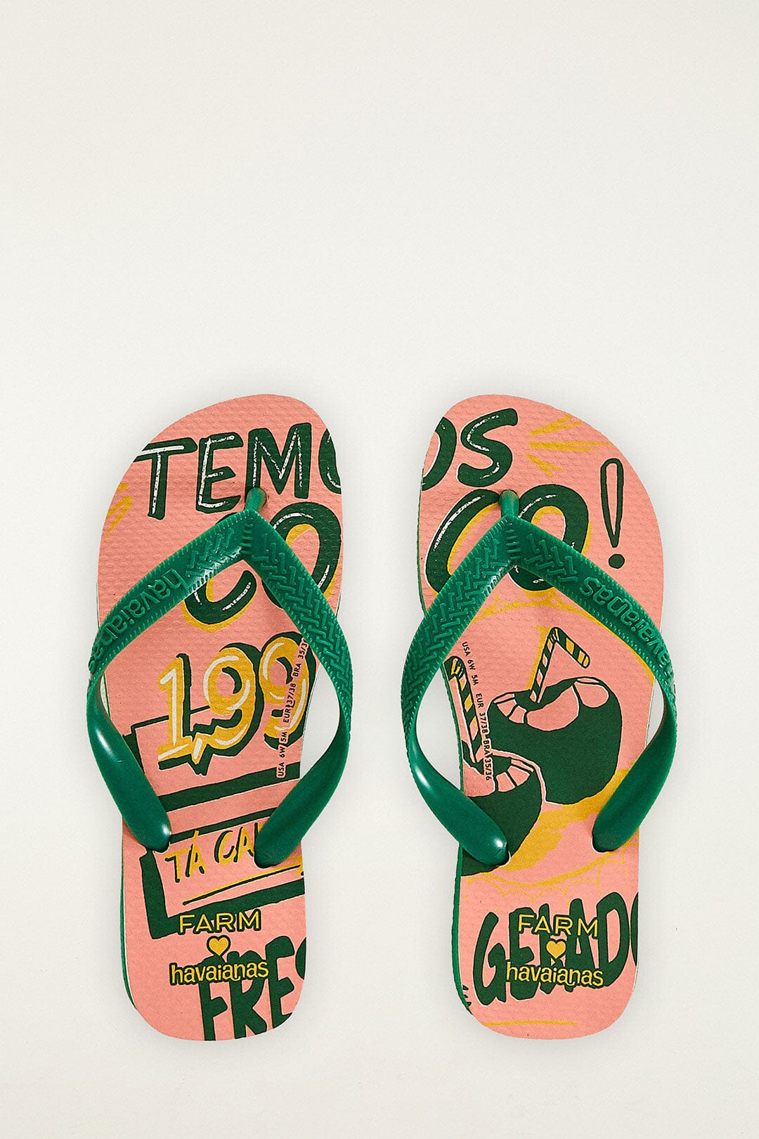 Pink Temos Coco Havaianas Sandals - FARM Rio PINK TEMOS COCO