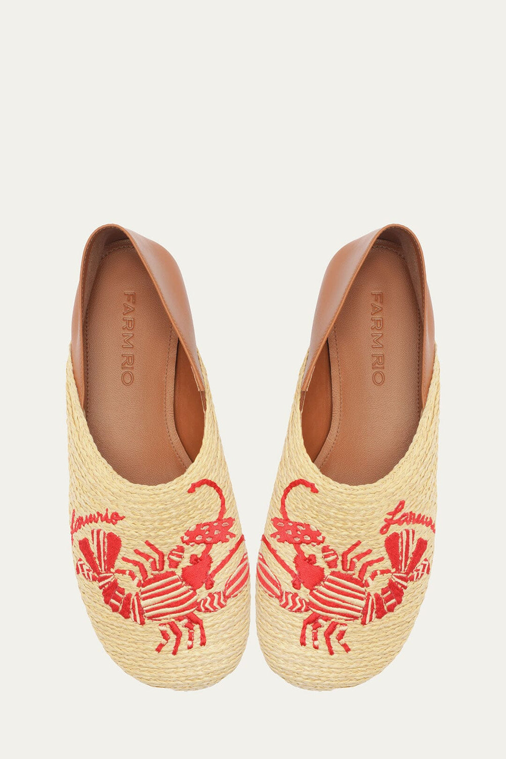 Raffia Flat Loafer - FARM Rio LOBSTER