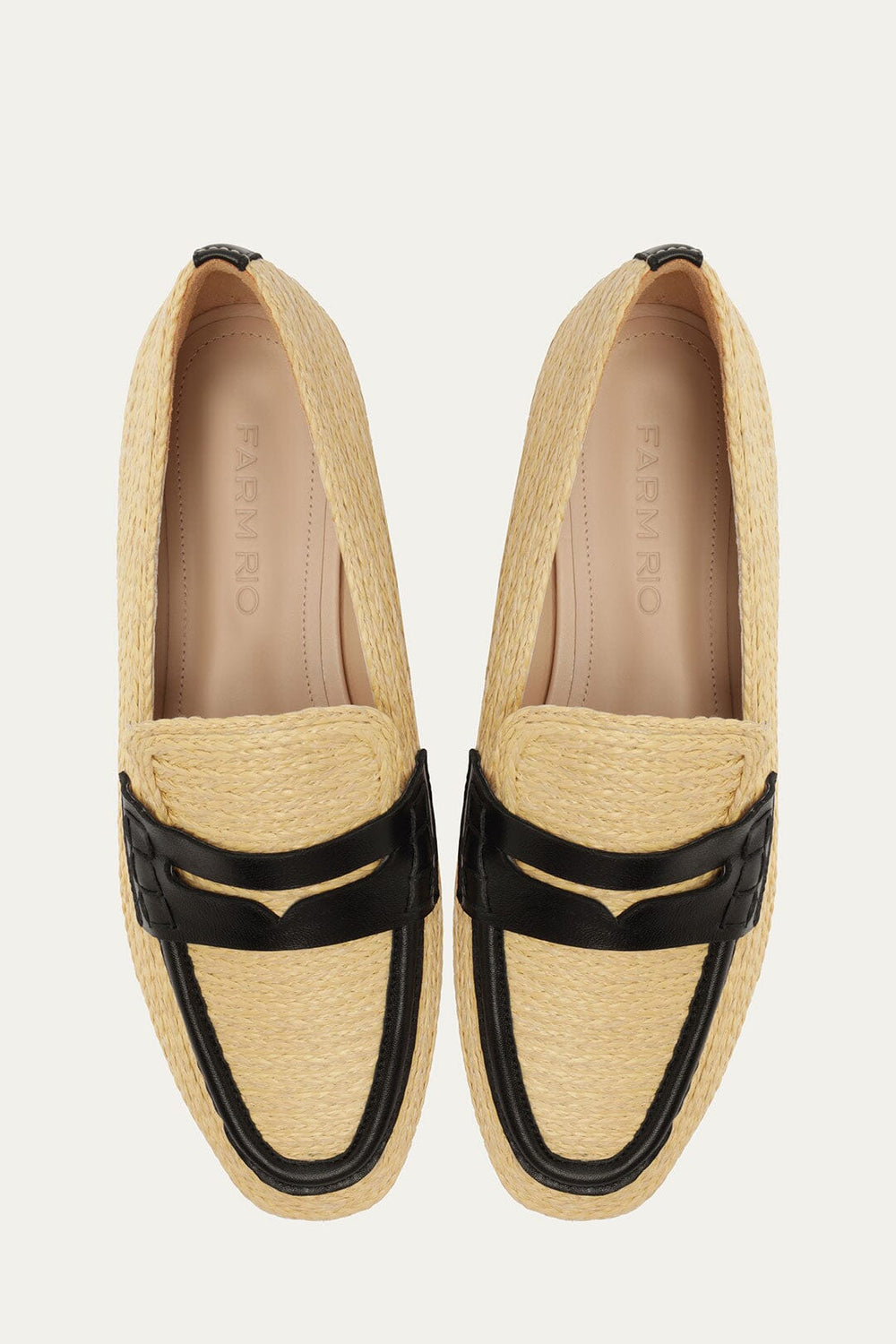 Raffia Loafer - FARM Rio BLACK + NATURAL