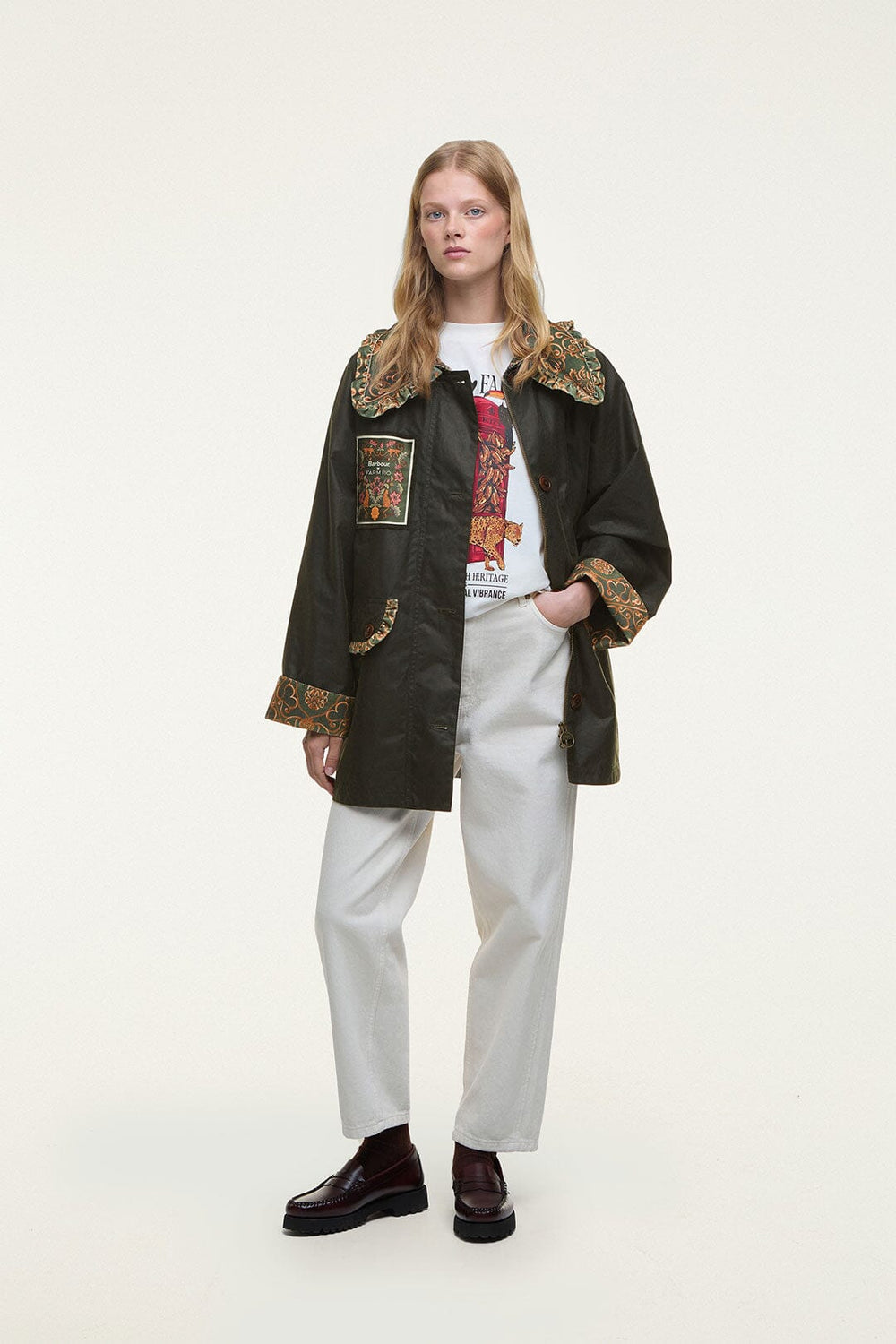 Maria-Clara Waxed Jacket - FARM Rio GREEN