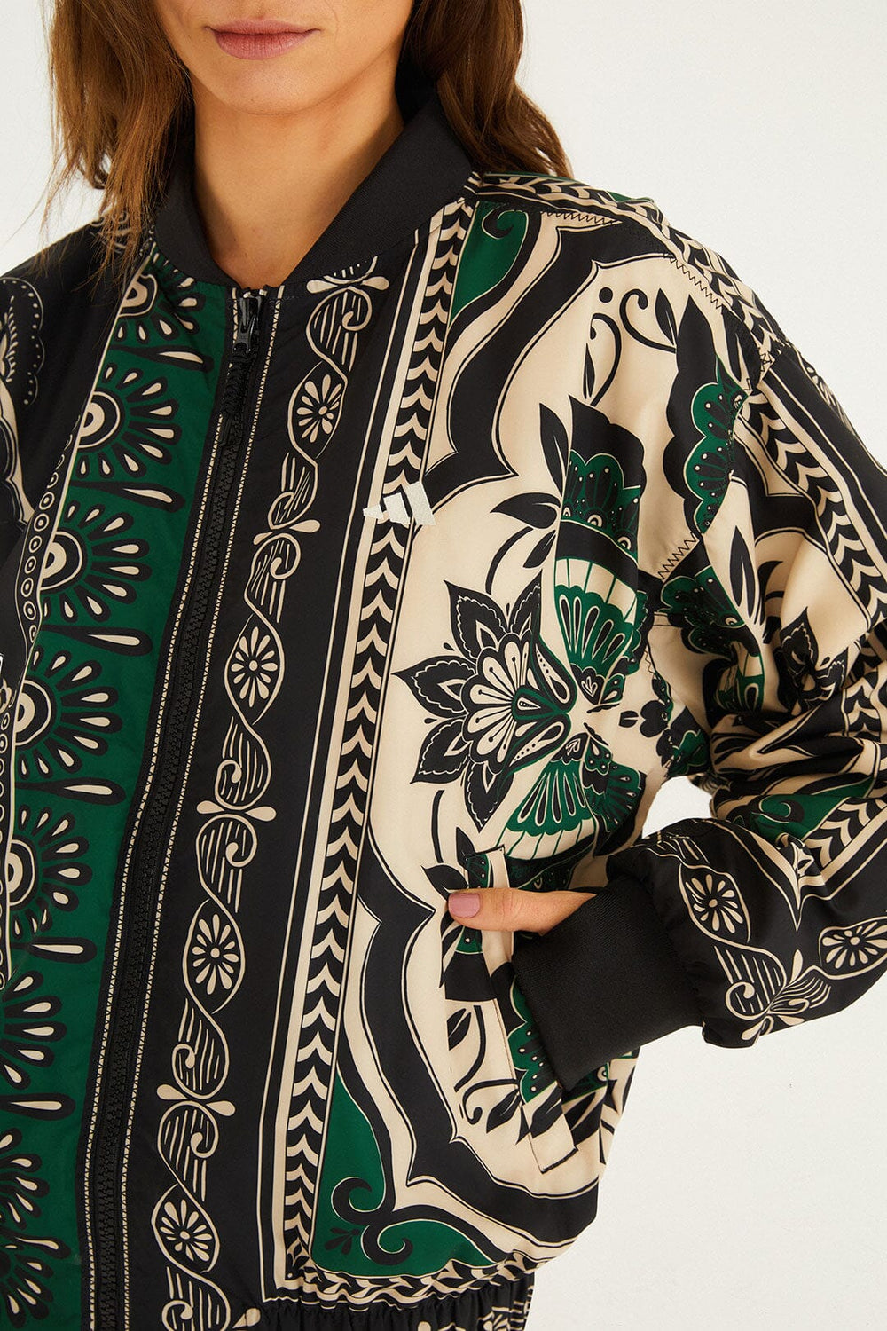 Borboho Scarves Black Adidas Jacket - FARM Rio BORBOHO SCARVES BLACK