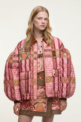 Ana-Clara Quilted Jacket - FARM Rio TARTAN PINK