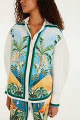 Multicolor Rio Mosaic Collared Buttoned Shirt - FARM Rio RIO MOSAIC MULTICOLOR
