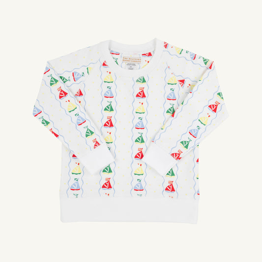Beaufort Bonnet Cassidy Comfy Crewneck - Set Sail & Worth Avenue White