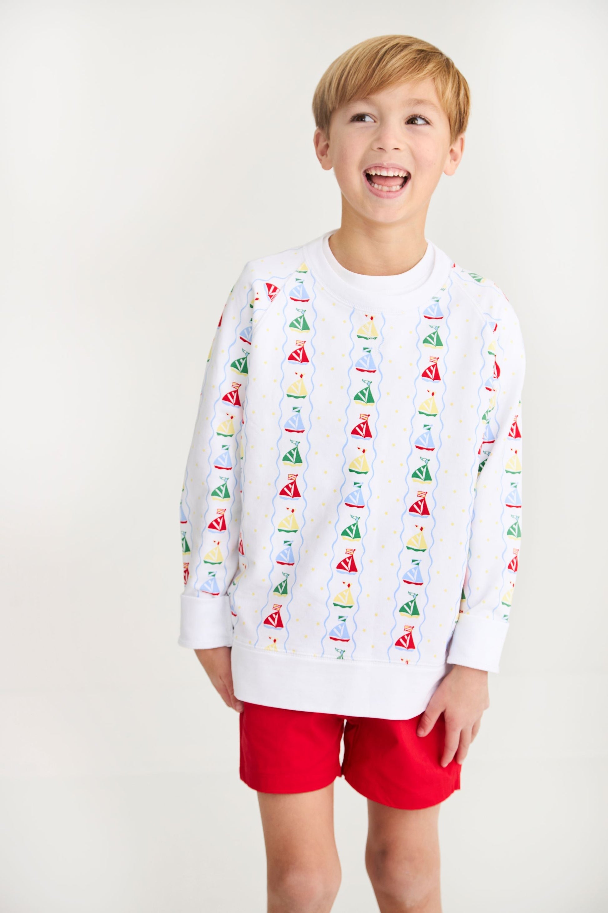 Beaufort Bonnet Cassidy Comfy Crewneck - Set Sail & Worth Avenue White