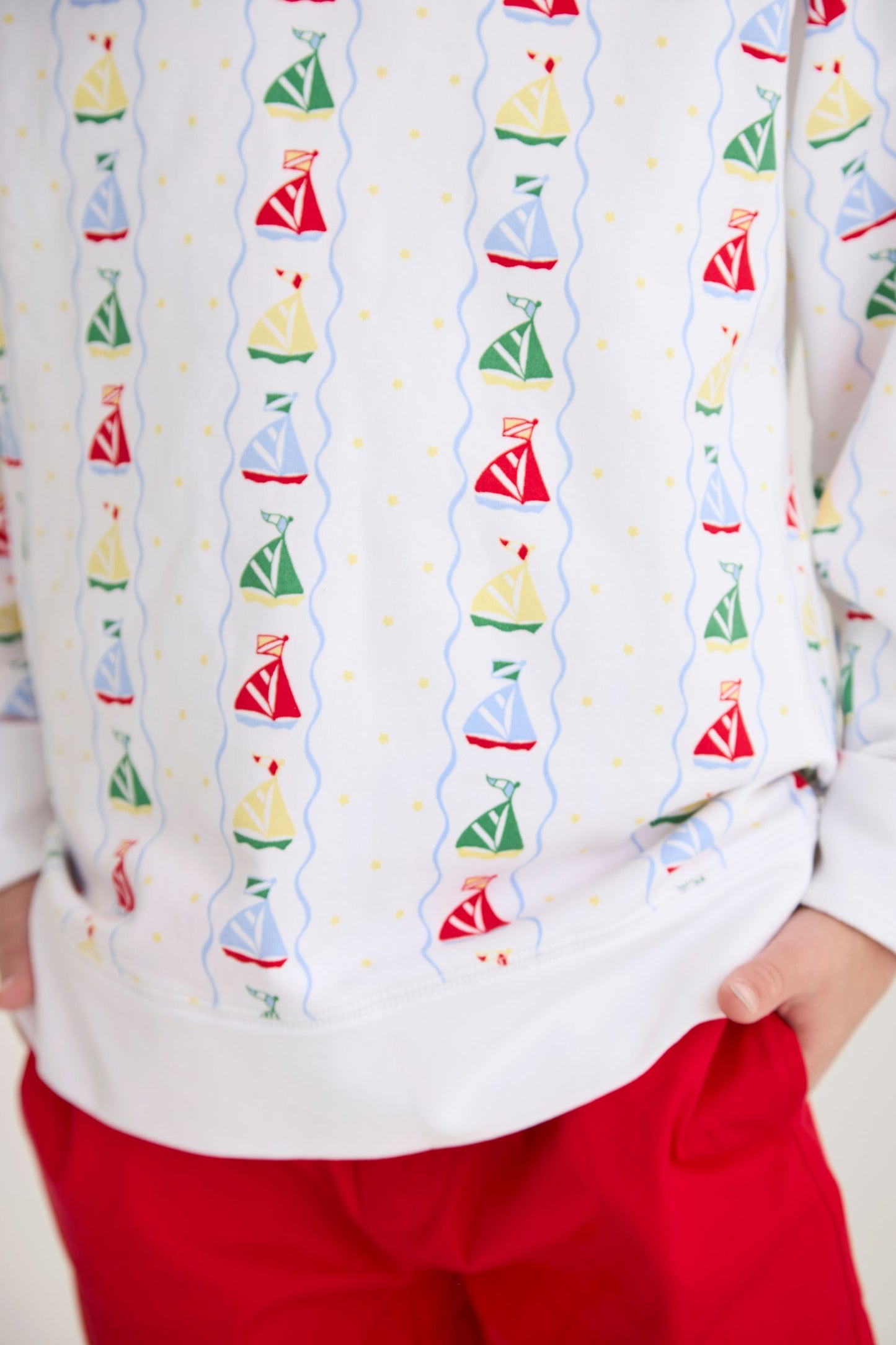 Beaufort Bonnet Cassidy Comfy Crewneck - Set Sail & Worth Avenue White