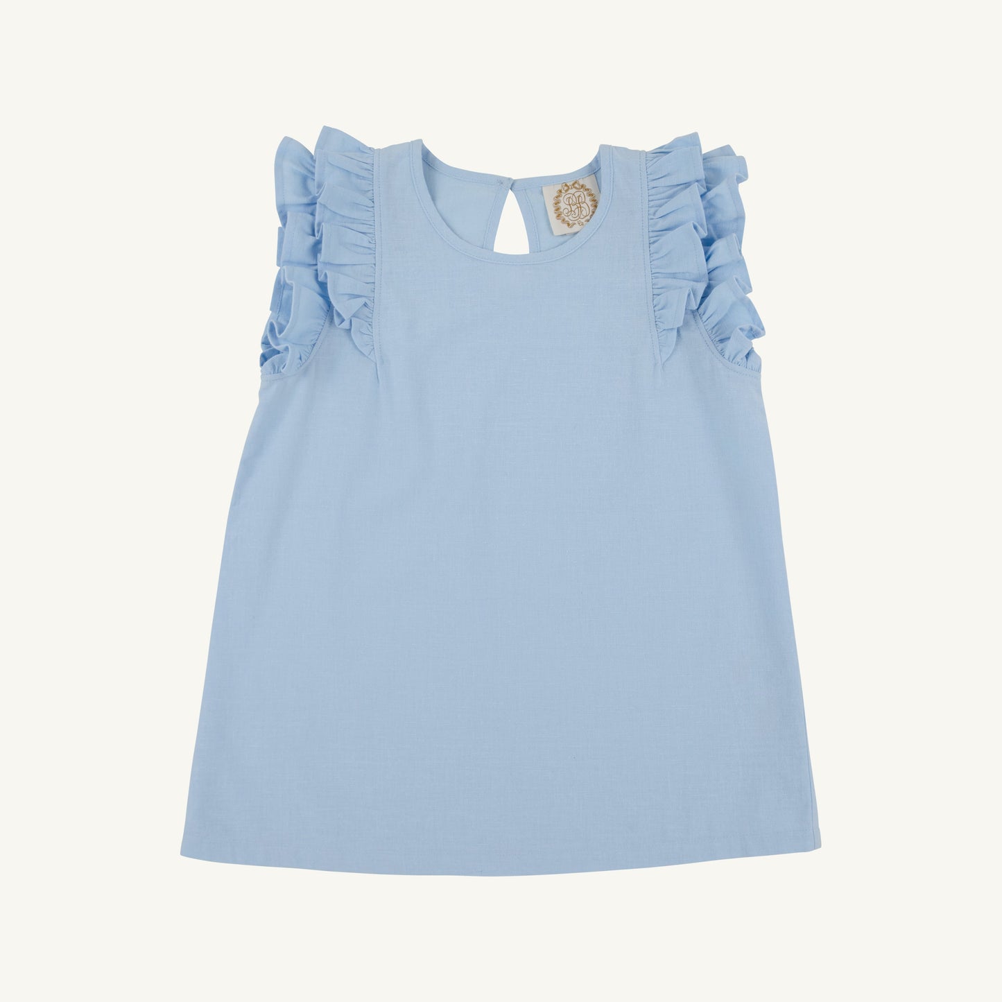 Beaufort Bonnet Ruehling Ruffle Top (Linen) - Beale Street Blue