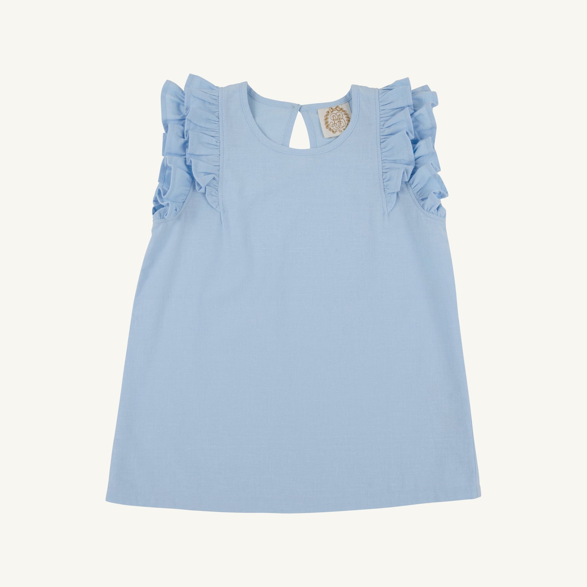 Beaufort Bonnet Ruehling Ruffle Top (Linen) - Beale Street Blue
