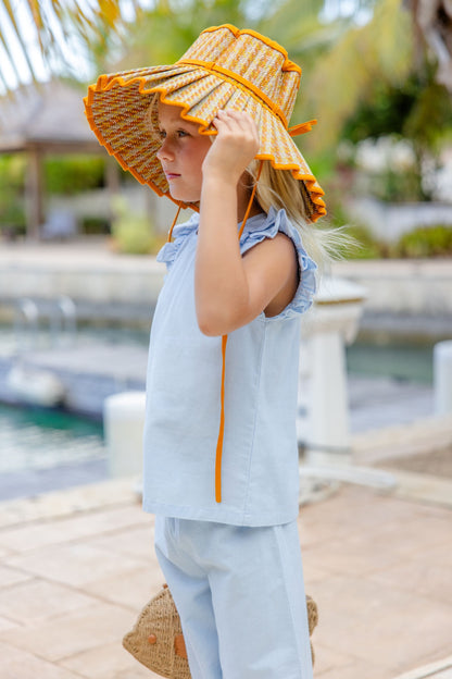 Beaufort Bonnet Ruehling Ruffle Top (Linen) - Beale Street Blue