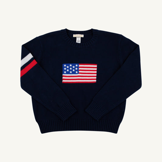 Beaufort Bonnet Seaton Intarsia Sweater - Nantucket Navy, Worth Avenue White