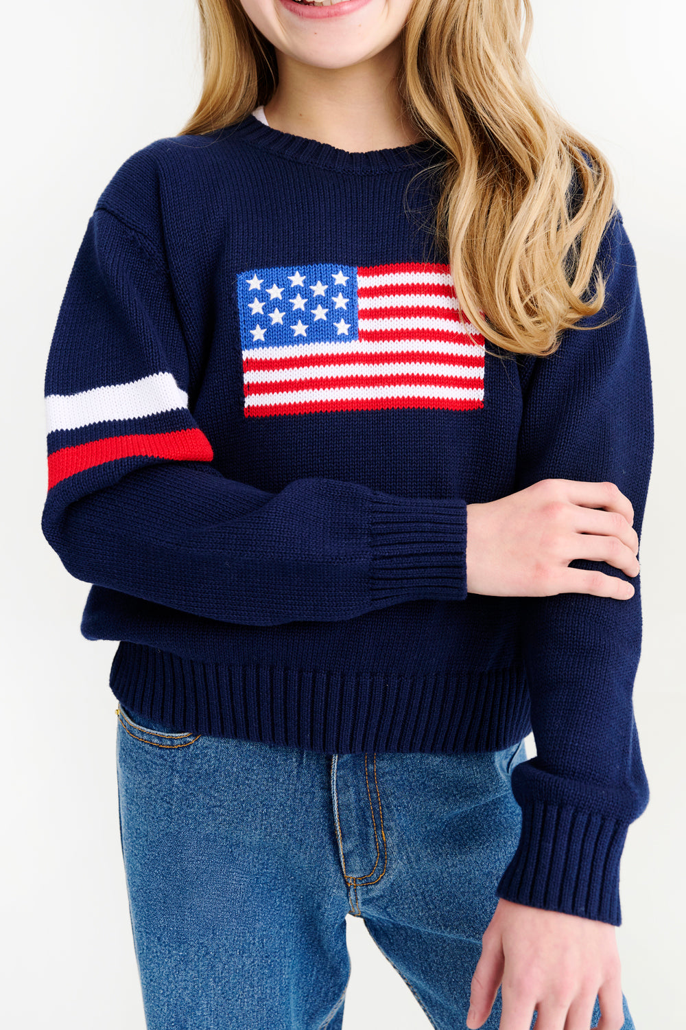 Beaufort Bonnet Seaton Intarsia Sweater - Nantucket Navy, Worth Avenue White