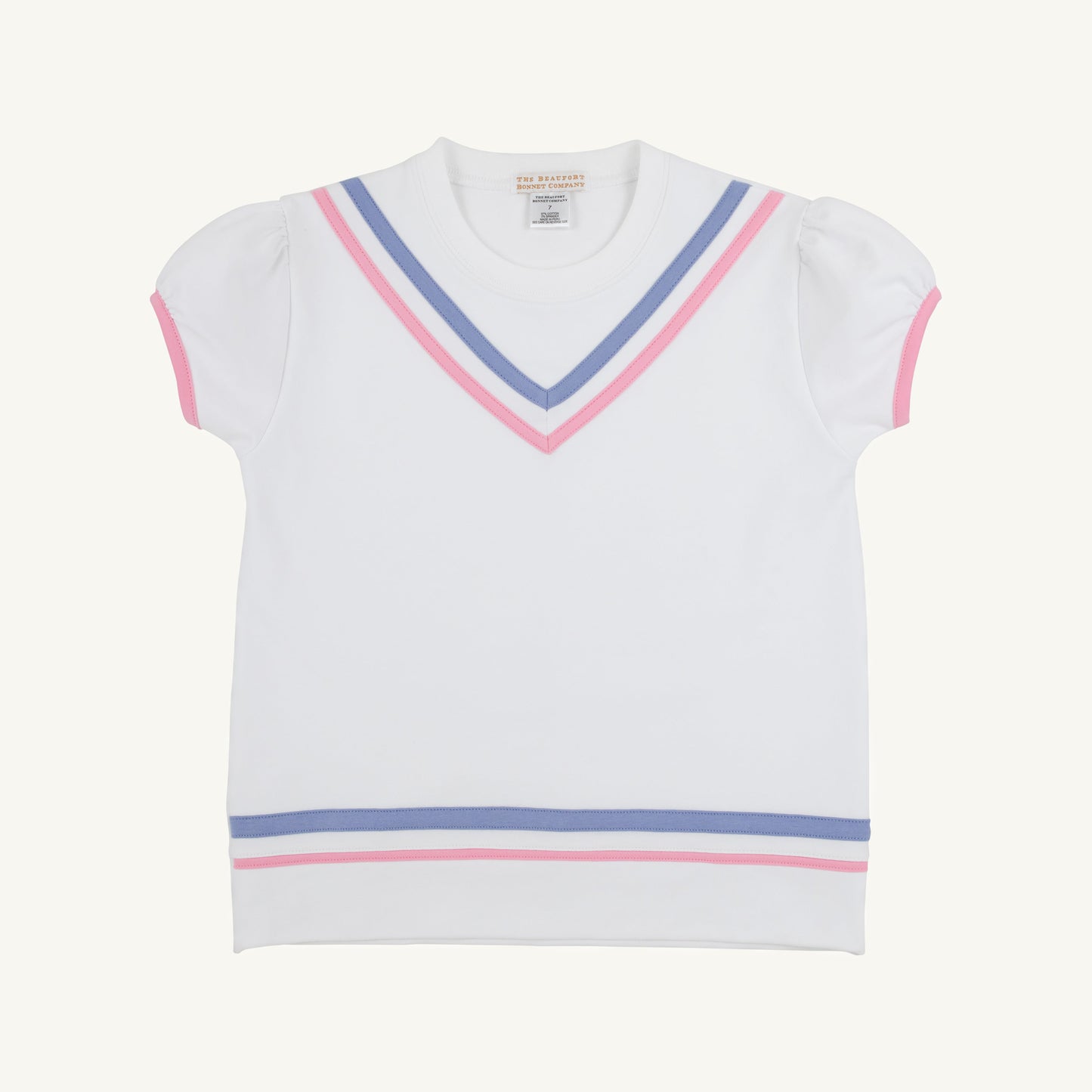 Beaufort Bonnet Short Puff Sleeve Cassidy Comfy Crewneck - Worth Avenue Whit