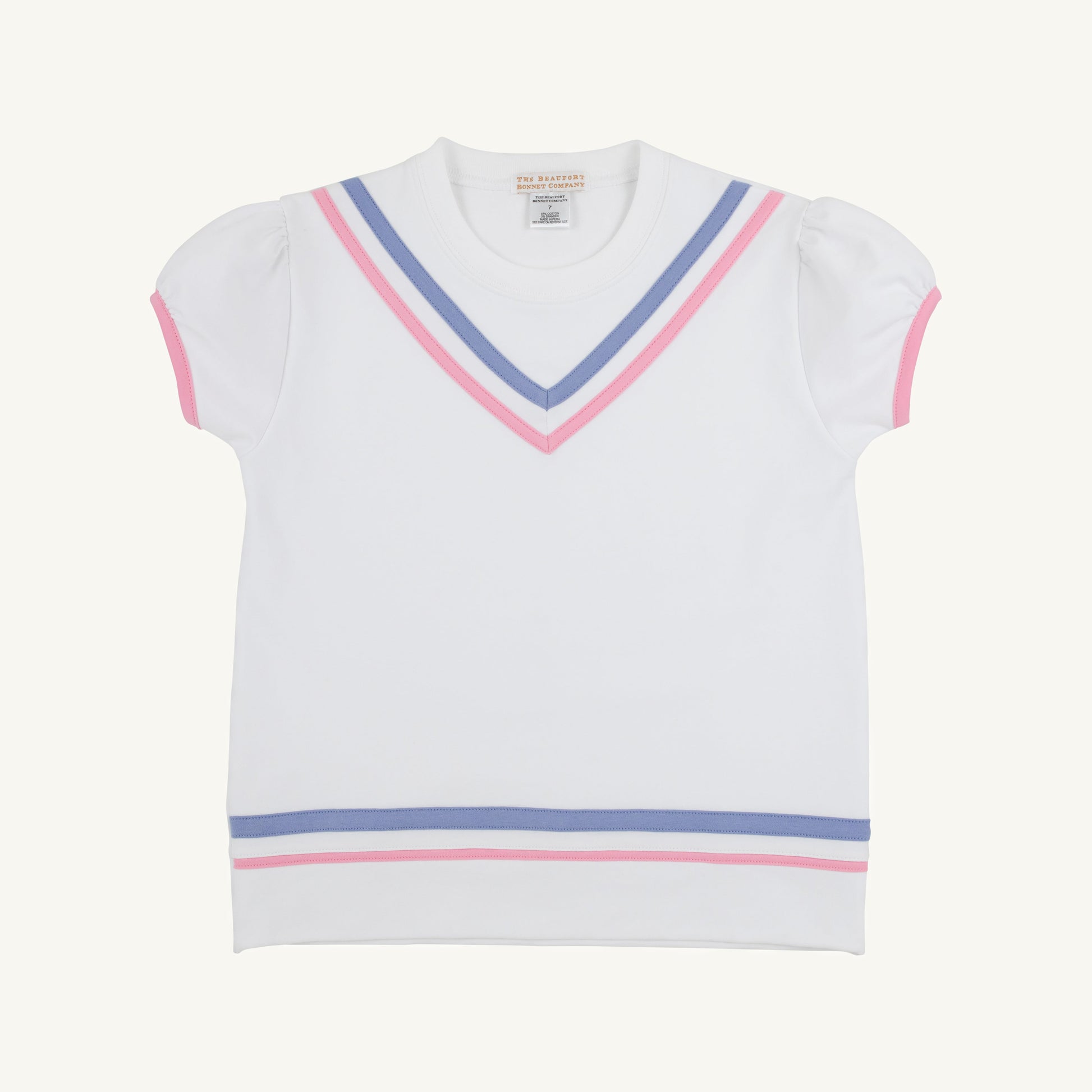 Beaufort Bonnet Short Puff Sleeve Cassidy Comfy Crewneck - Worth Avenue Whit