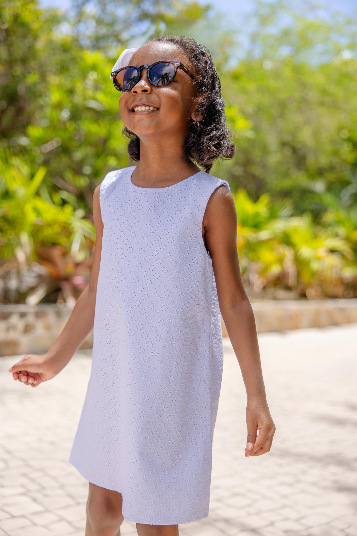 Beaufort Bonnet Sleeveless Betts Bow Dress - Worth Avenue White Eyelet