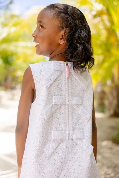 Beaufort Bonnet Sleeveless Betts Bow Dress - Worth Avenue White Eyelet