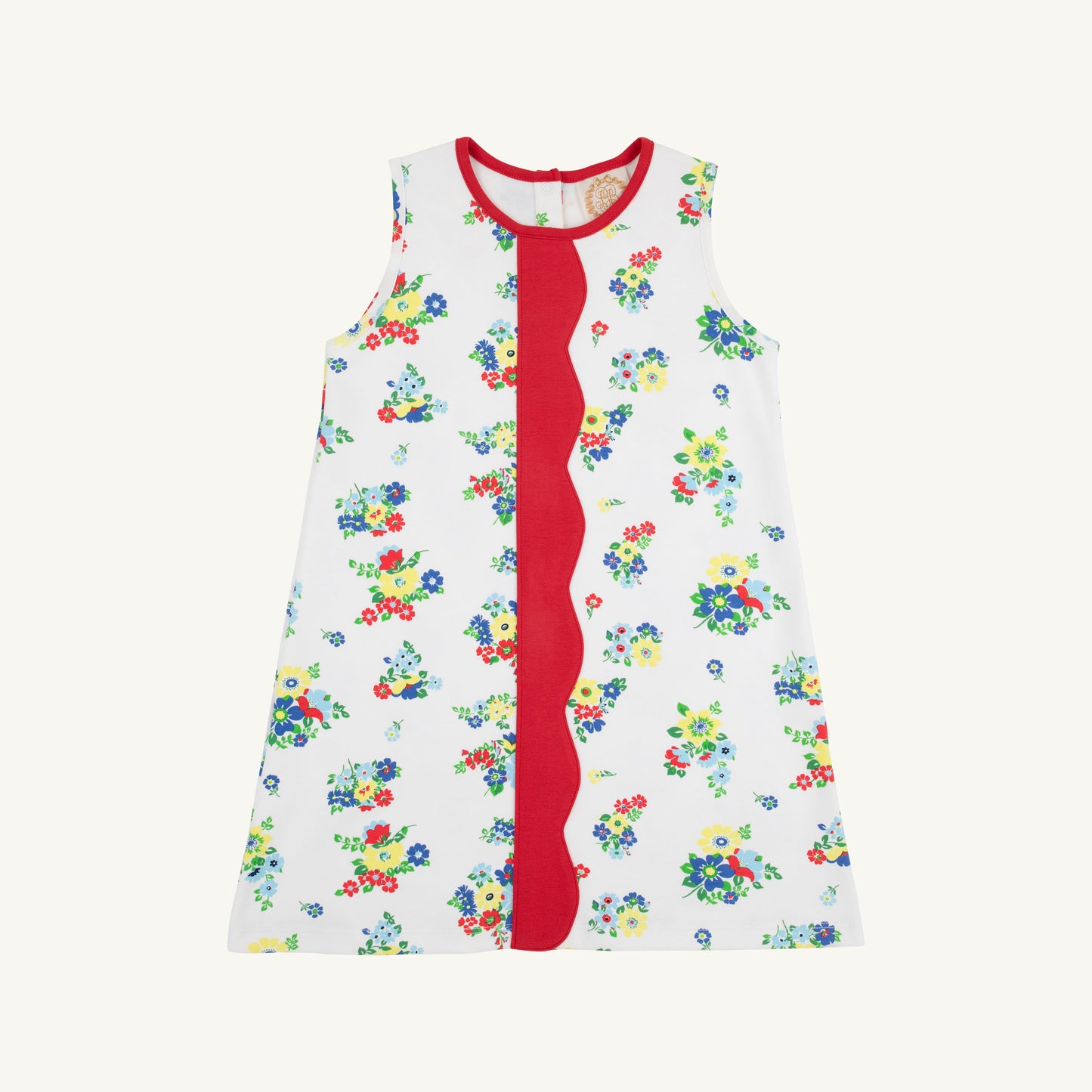 Beaufort Bonnet Daisy Dress - Biltmore Blooms (Buckhead Blue) & Richmond Red