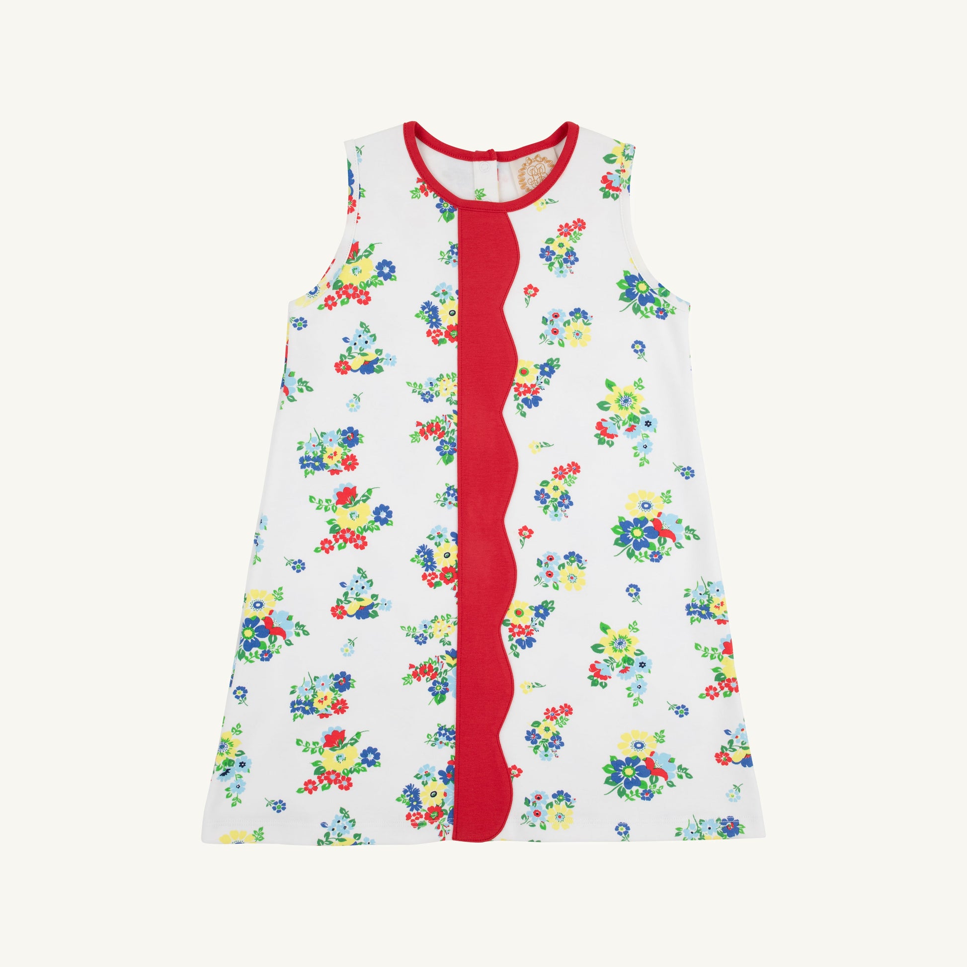 Beaufort Bonnet Daisy Dress - Biltmore Blooms (Buckhead Blue) & Richmond Red
