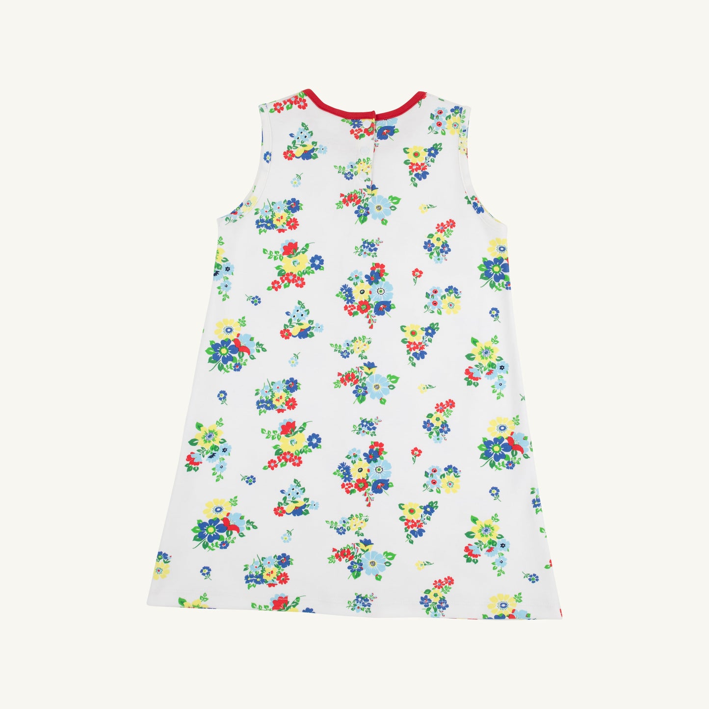 Beaufort Bonnet Daisy Dress - Biltmore Blooms (Buckhead Blue) & Richmond Red