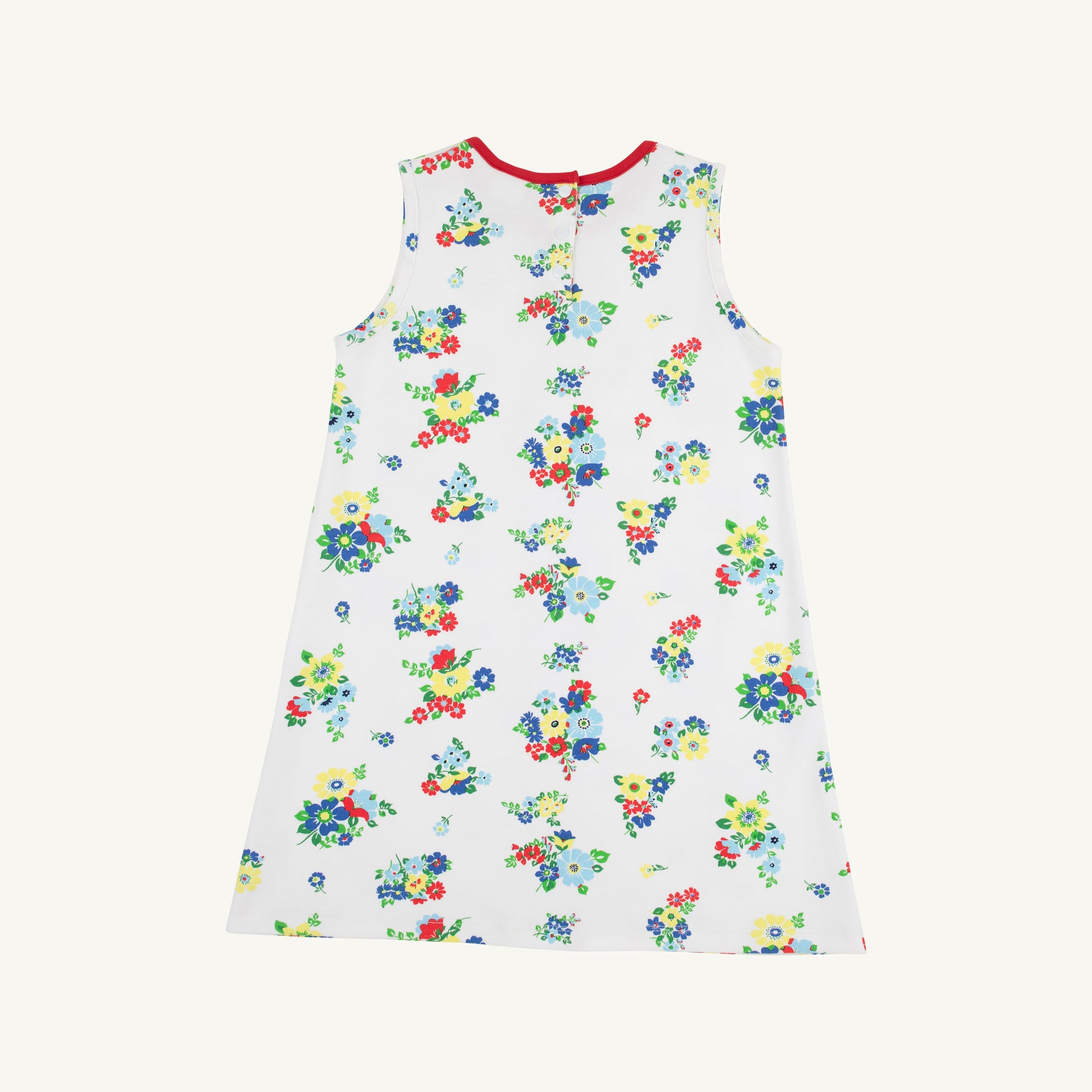 Beaufort Bonnet Daisy Dress - Biltmore Blooms (Buckhead Blue) & Richmond Red