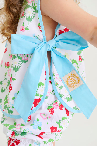 Beaufort Bonnet Talbott Tie Side - Berry Sweet & Belhaven Blue