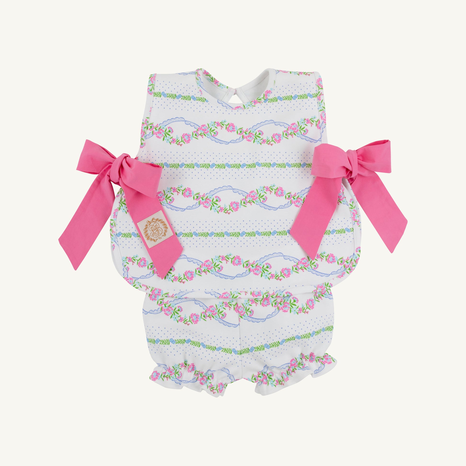 Beaufort Bonnet Talbott Tie Side - Garrison Garlands & Winter Park Pink
